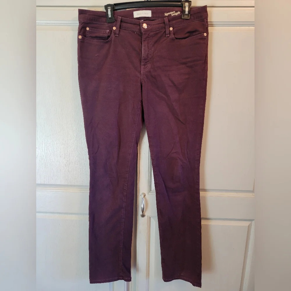 Henry & Belle Signature Straight Purple Jeans - Picture 1 of 6